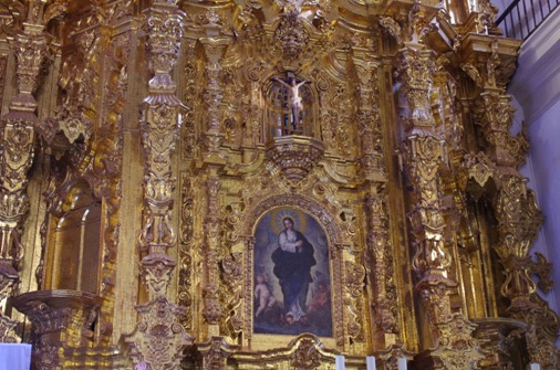 Detalle del retablo del altar mayor de la iglesia Ntra Sra de la Encarnación de Laujar de Andarax © Fotografía de José Ángel Fernández