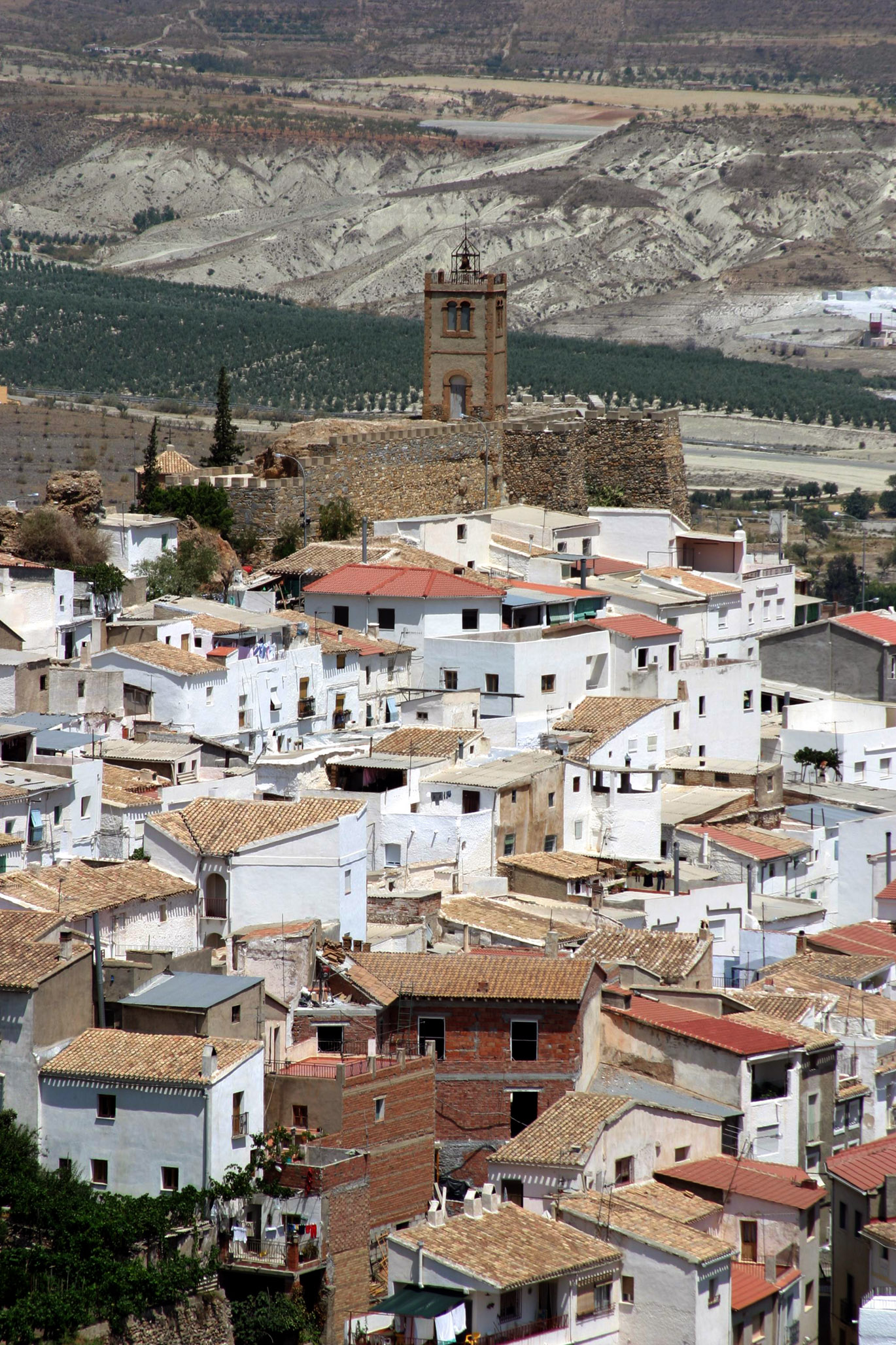Vista general del caserío de Serón dominado por la silueta de su castillo. © Fotografía: Andrés Carrillo