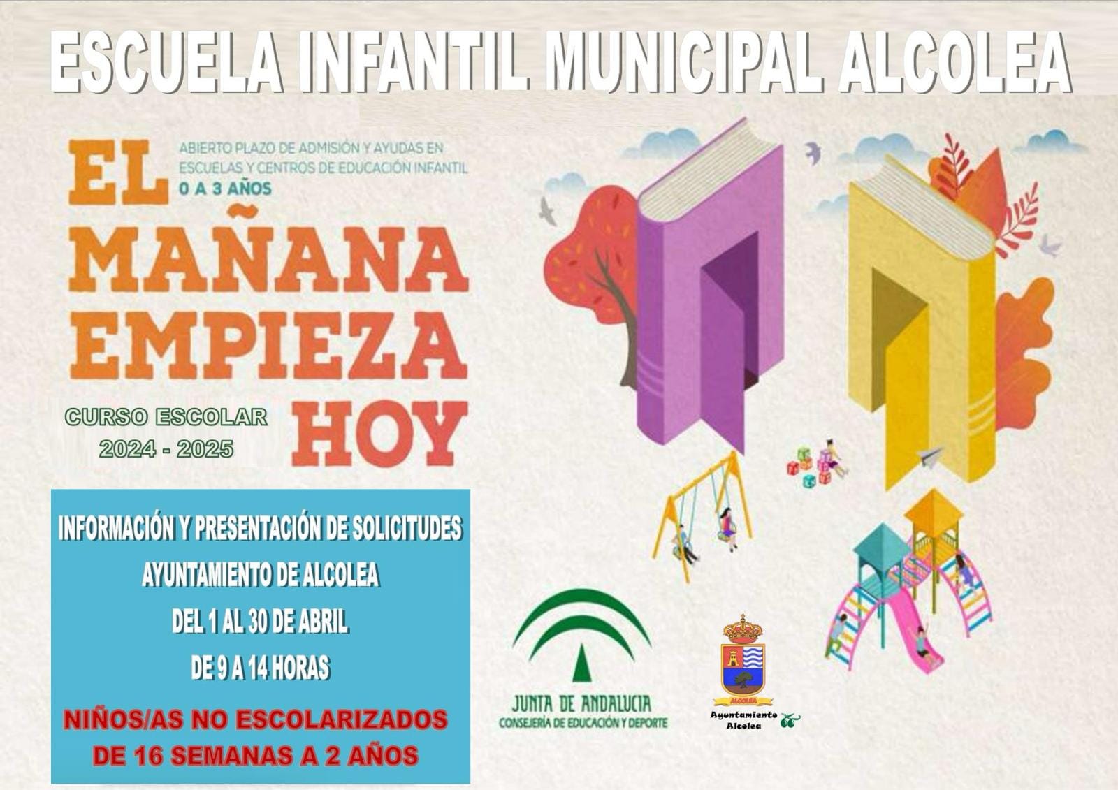 Cartel Escuela Infantil Municipal de Alcolea