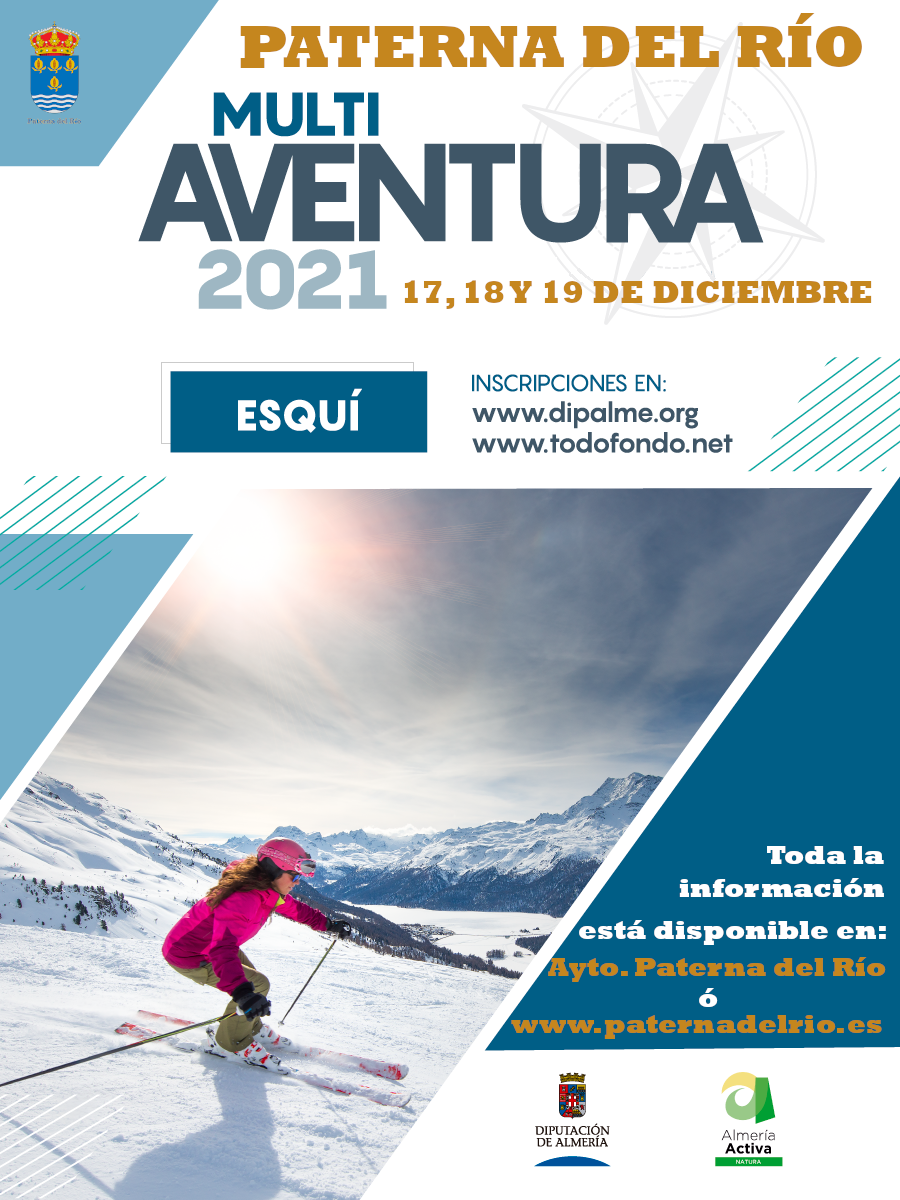 cartel informativo actividad de esquí.