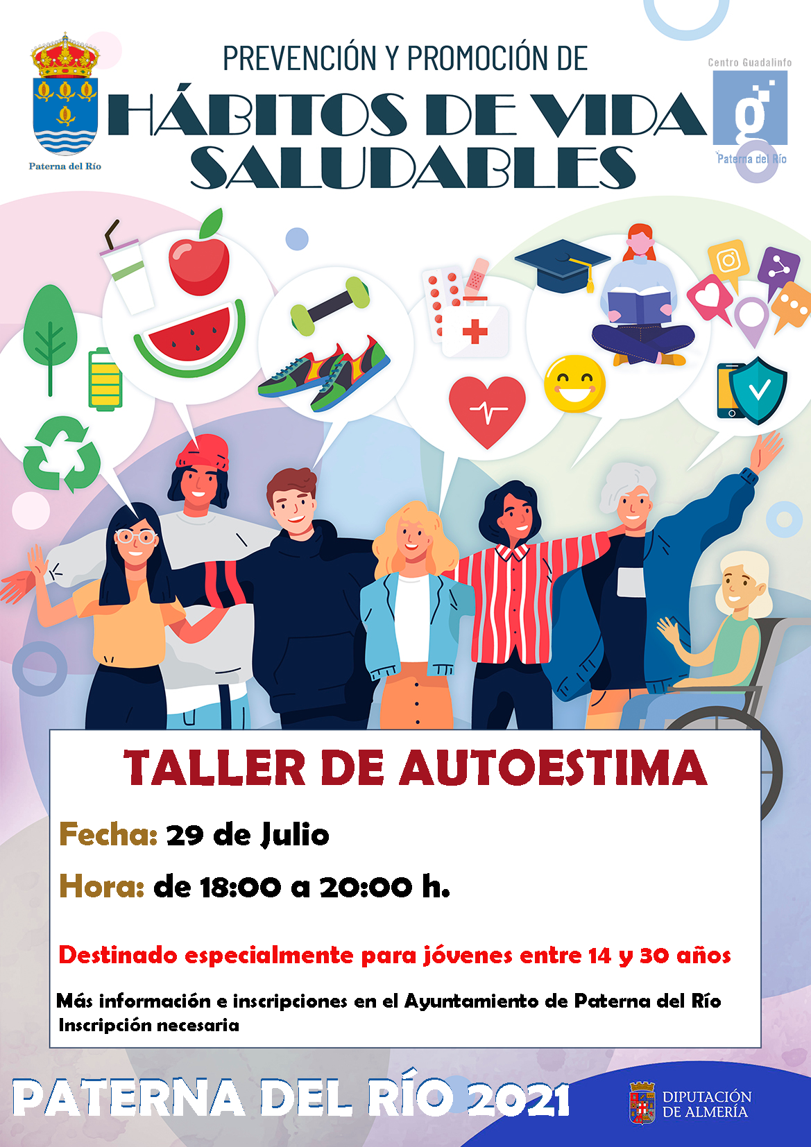 cartel de información para el taller de autoestima 2021