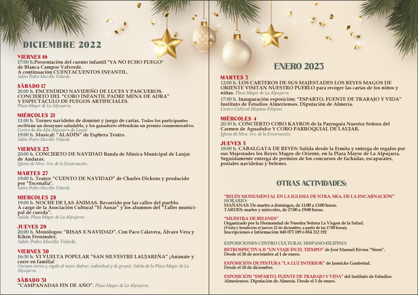 Programación navidad en Laujar de Andarax