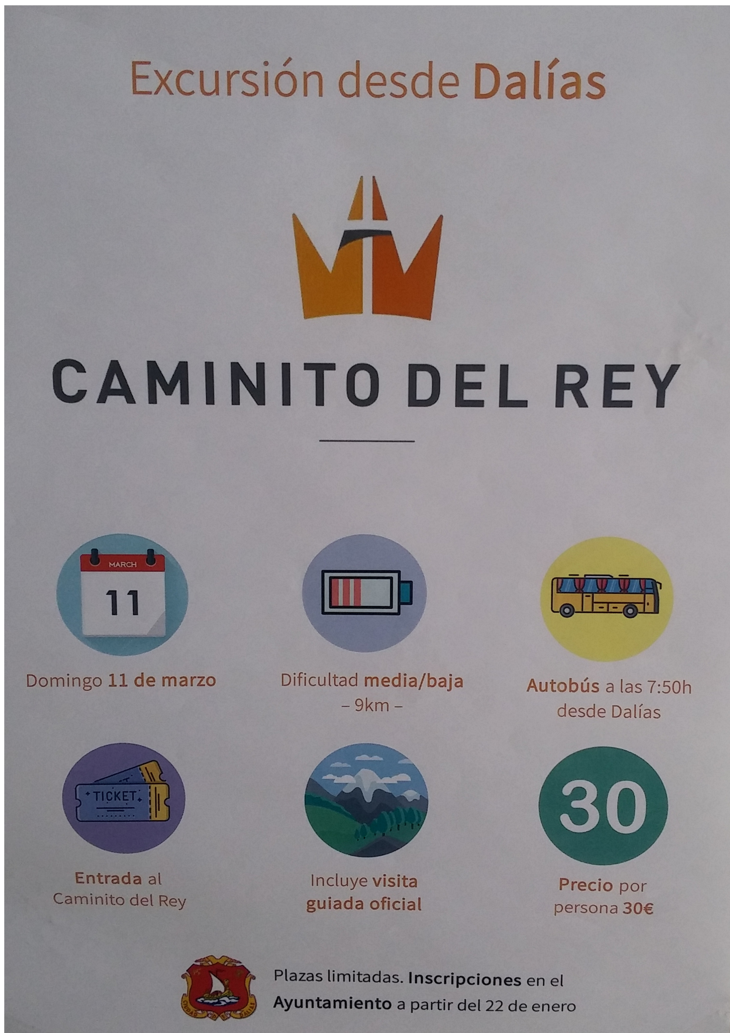 excursión al caminito del rey desde Dalías  29/04/2018