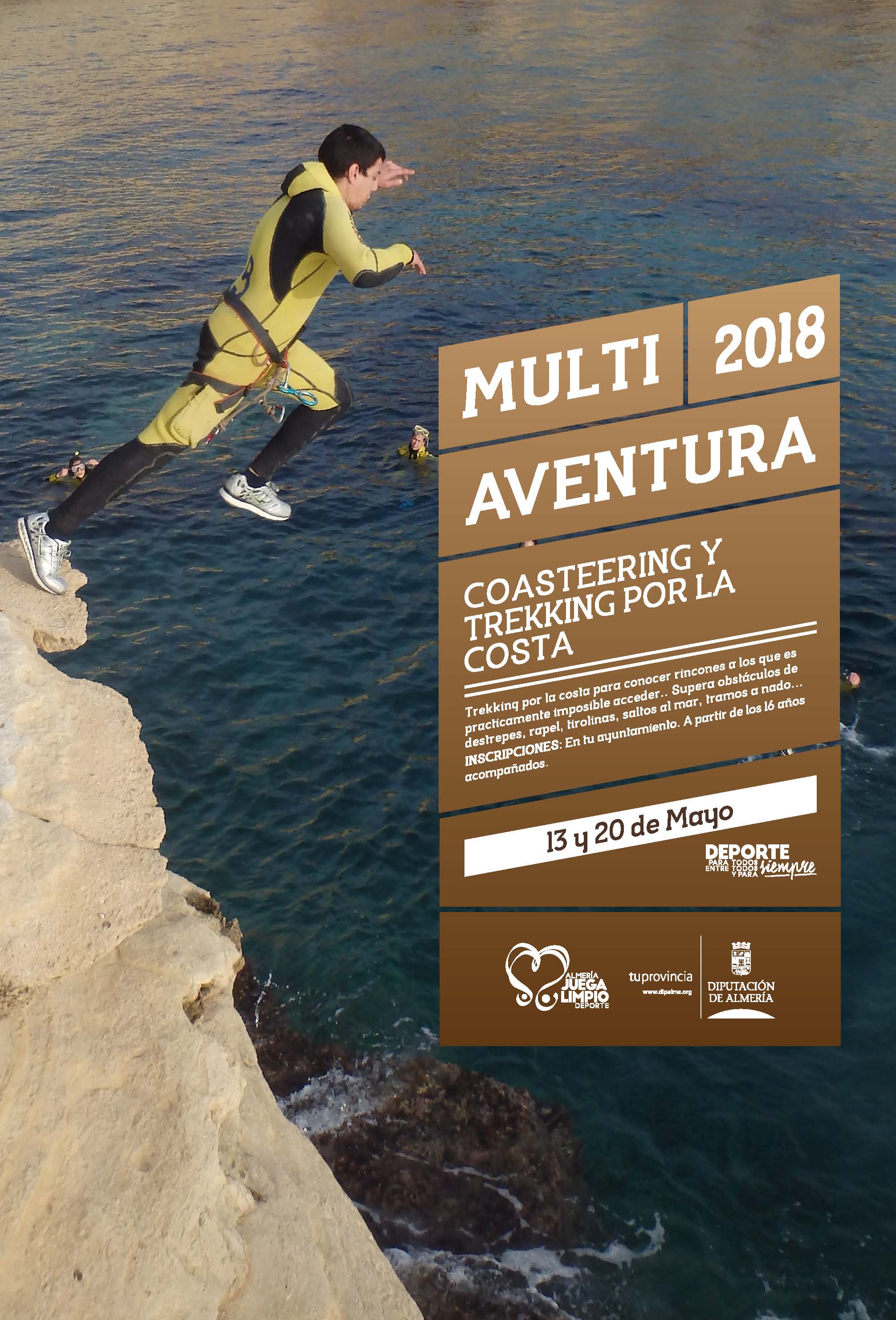 COASTEERING - Multiaventura por las playas y costas de Almería. 13 y 20 Mayo