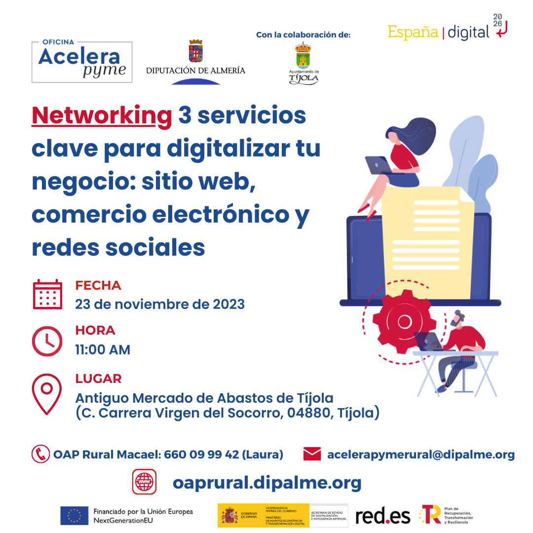 Networking 3 servicios clave para digitalizar tu negocio: sitio web, comercio electrónico y redes sociales