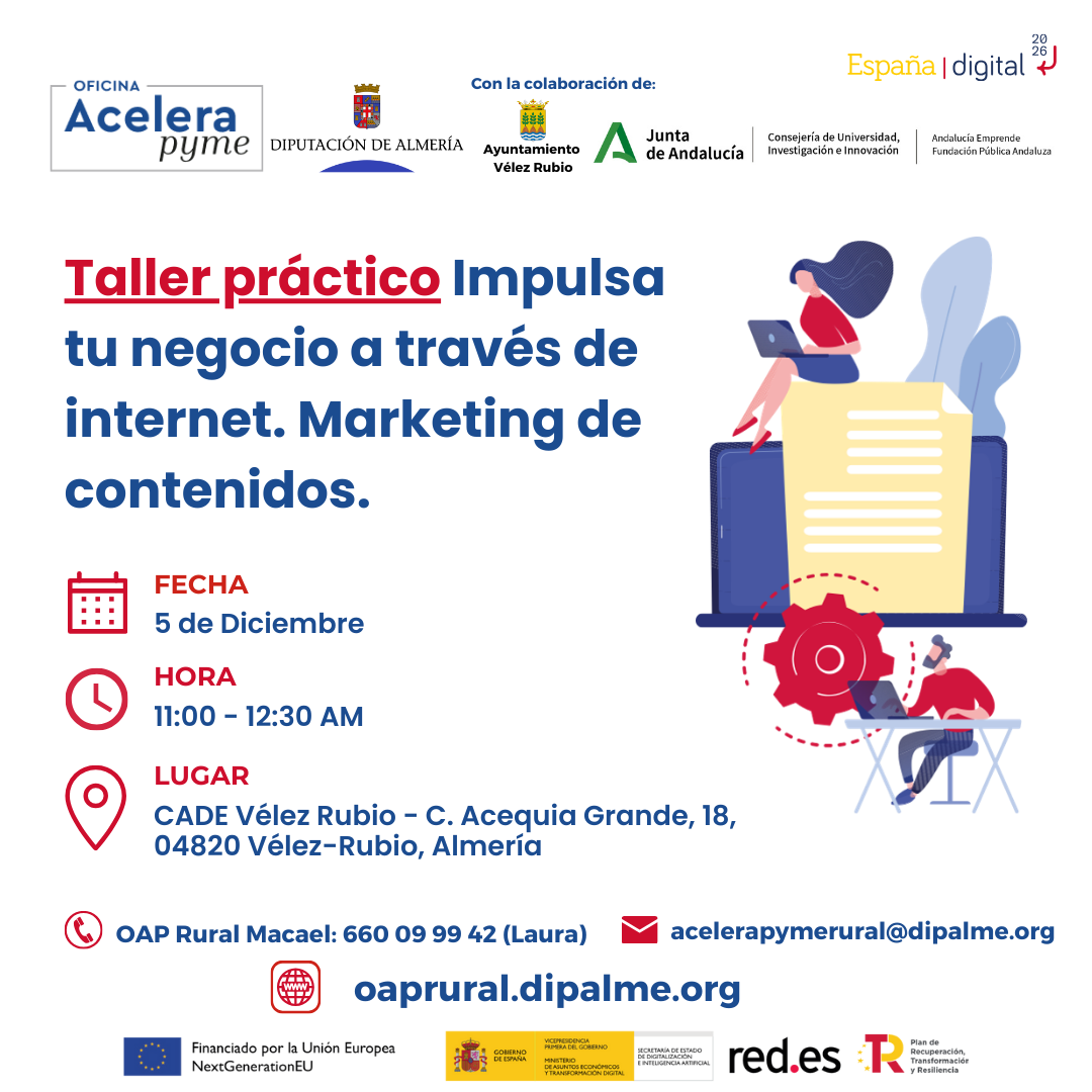 Taller práctico Impulsa tu negocio a través de internet. Marketing de contenidos