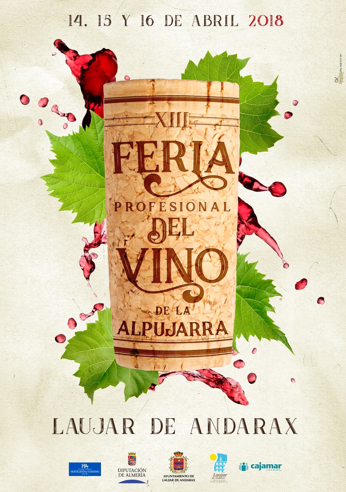 Cartel publicitario XIII Feria del Vino en Laujar 2018