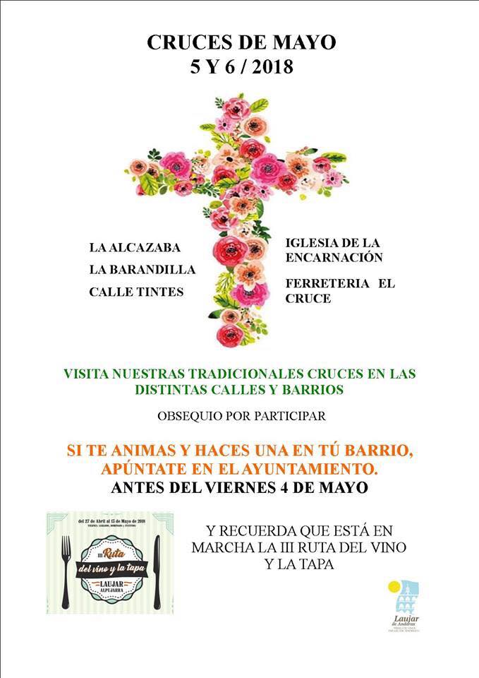 Cartel informativo Cruces de Mayo 2018 en Laujar