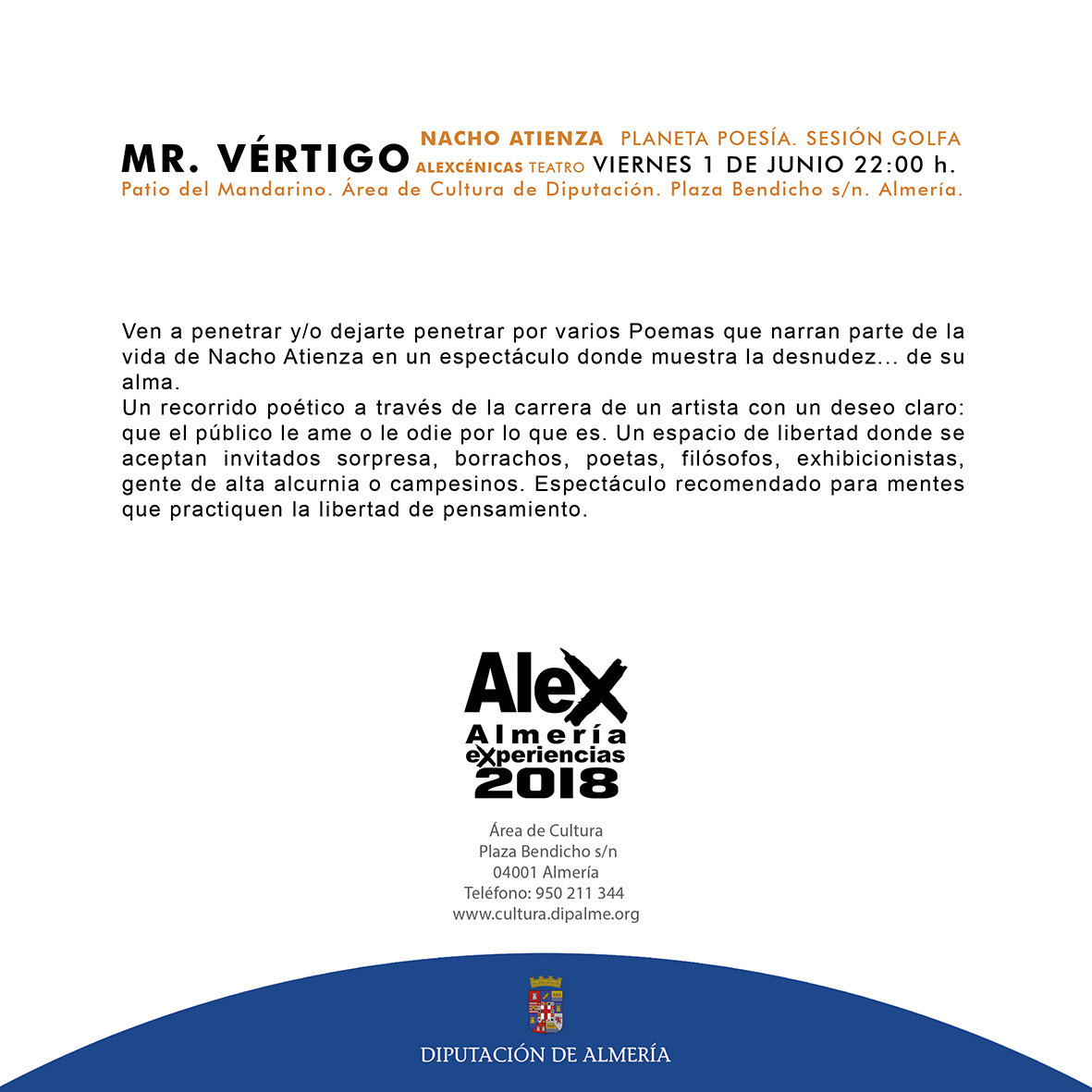 Información  Sesión Golfa. Viernes 1 de junio. Mr Vértigo 