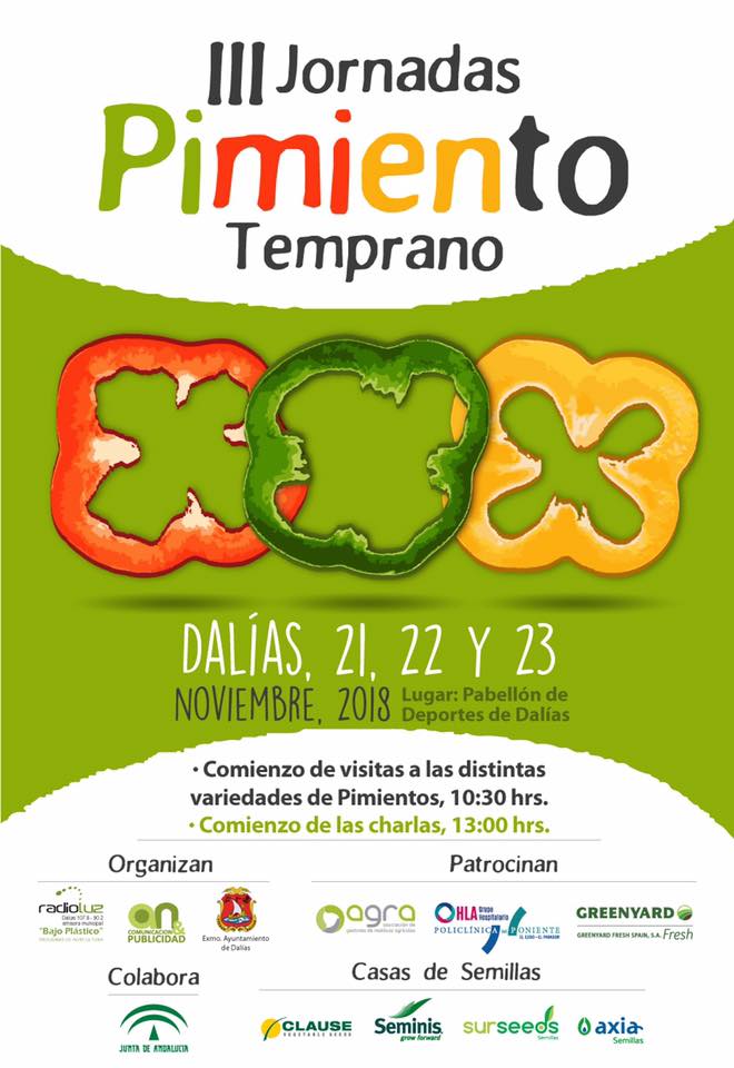 CARTEL III JORANADAS DEL PIMIENTO TEMPRANO 21, 22 Y 23 DE NOVIEMBRE EN DALIAS