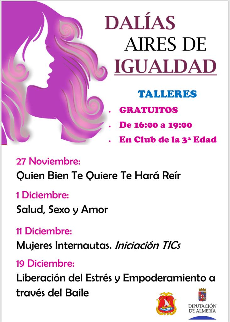 AIRES DE IGUALDAD EN DALIAS NOVIEMBRE 2018 TALLERES GRATUITOS