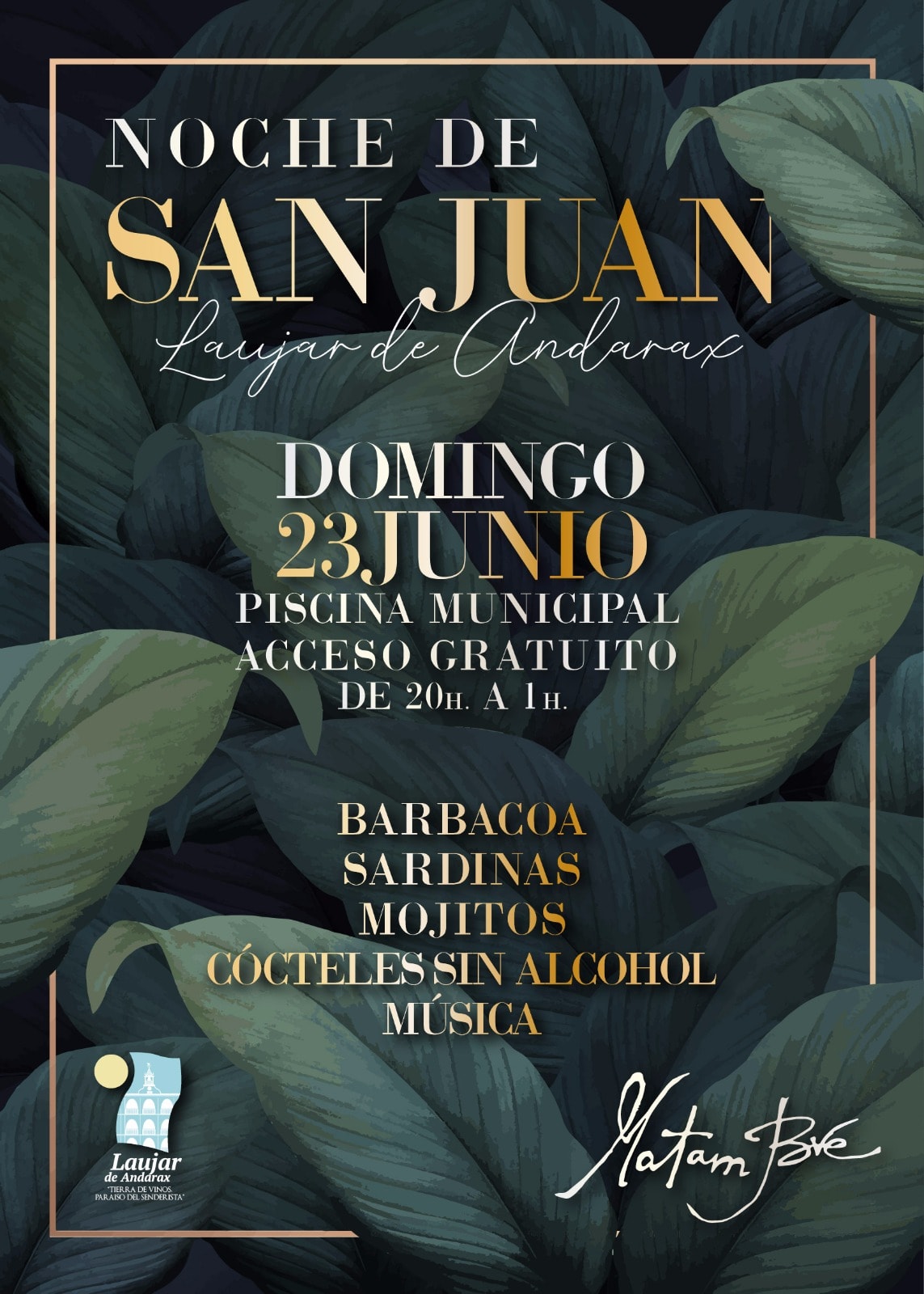 Cartel de la Fiesta de la Noche de San Juan 2019 en Laujar de Andarax