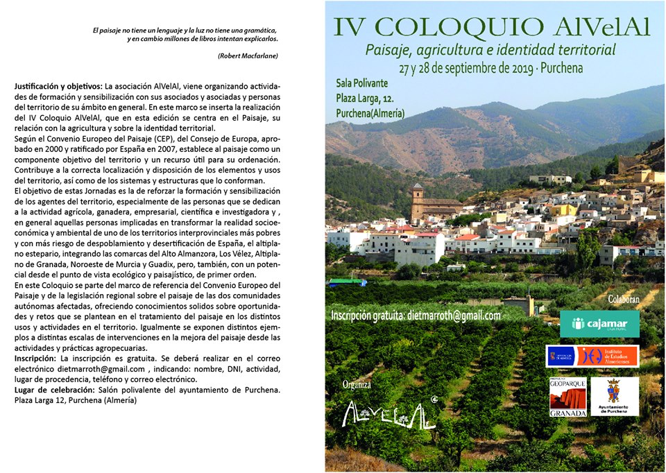diptico IV Coloquio Alvelal