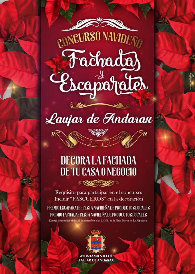 Cartel del Concurso Navideño de fachadas y escaparates en Laujar de Andarax 2019