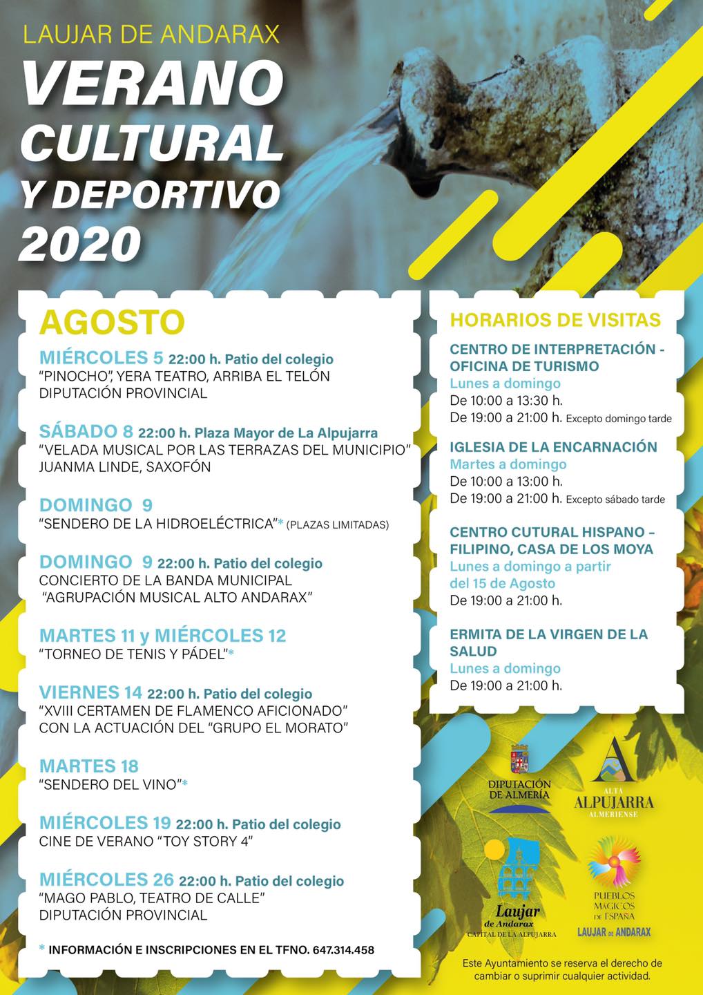 Cartel del Verano Cultural y Deportivo 2020