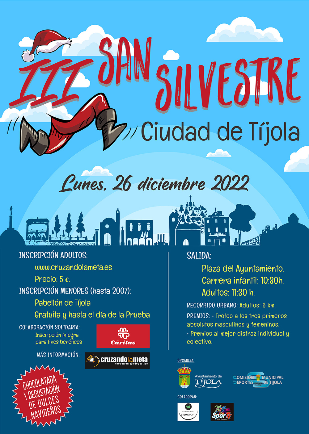 Imagen del cartel con silueta de Tíjola la fondo e información de la prueba.
