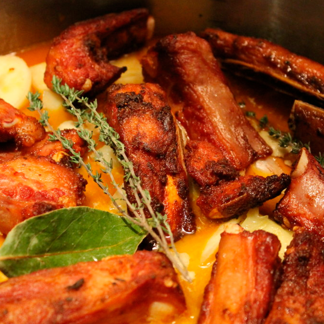 Costillas con Setas