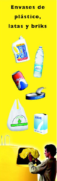 El contenedor AMARILLO: envases de plástico, latas y briks