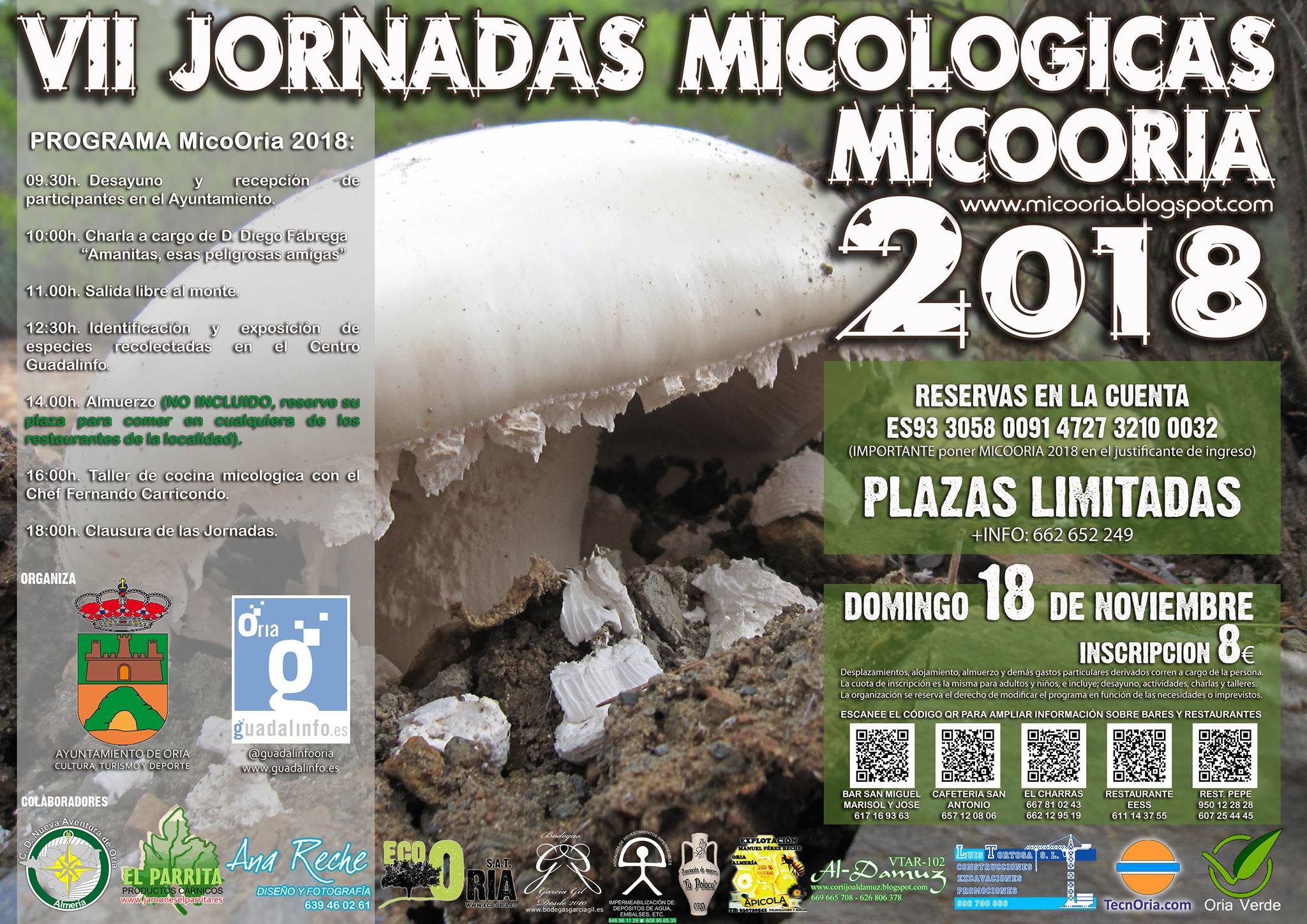VII JORNADAS MICOLOGICAS MICOORIA 2018