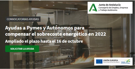 Se amplía el plazo para la Ayuda a Pymes y Autónomos para compensar el sobrecoste energético en 2022 hasta 16 octubre