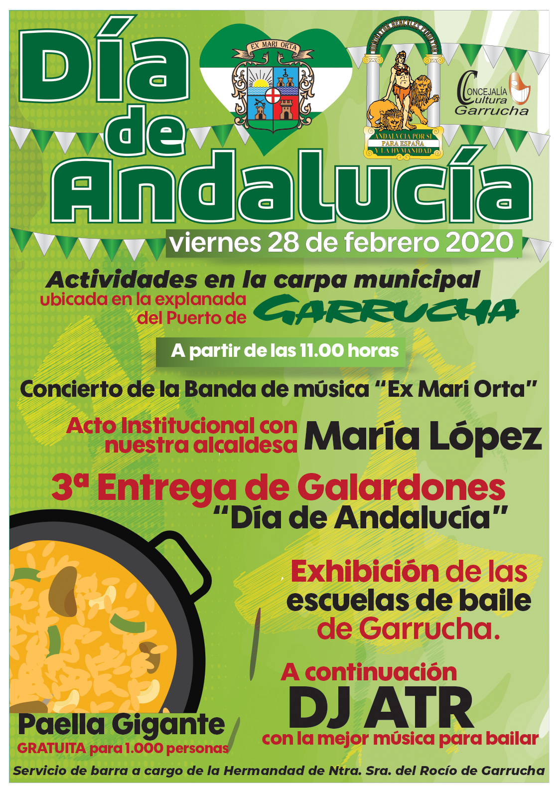 Garrucha celebrará el 28F con una fiesta en la que se entregarán cinco galardones 